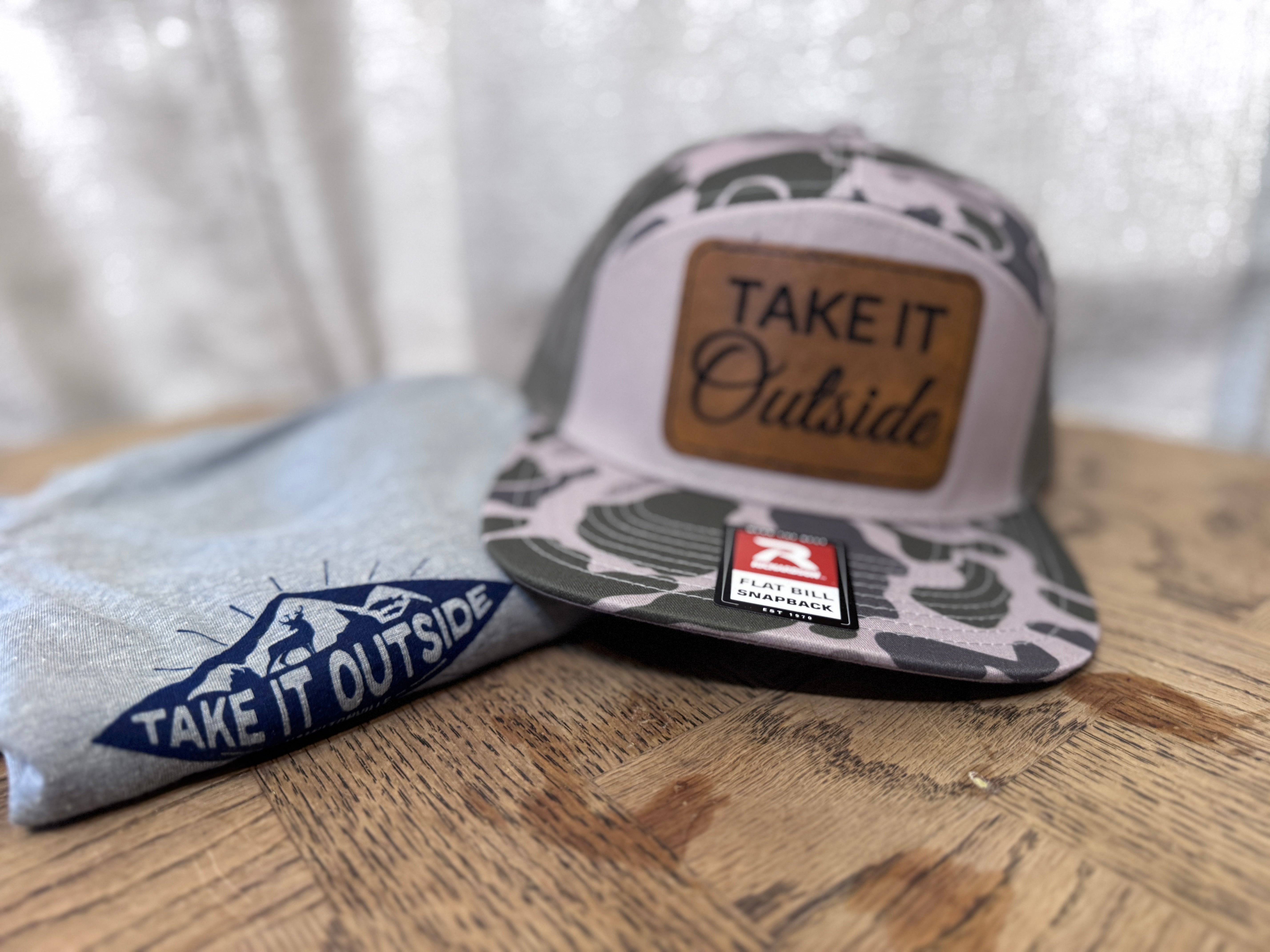 Take It Outside – 7-Panel Flat Bill Marsh Camo Hat