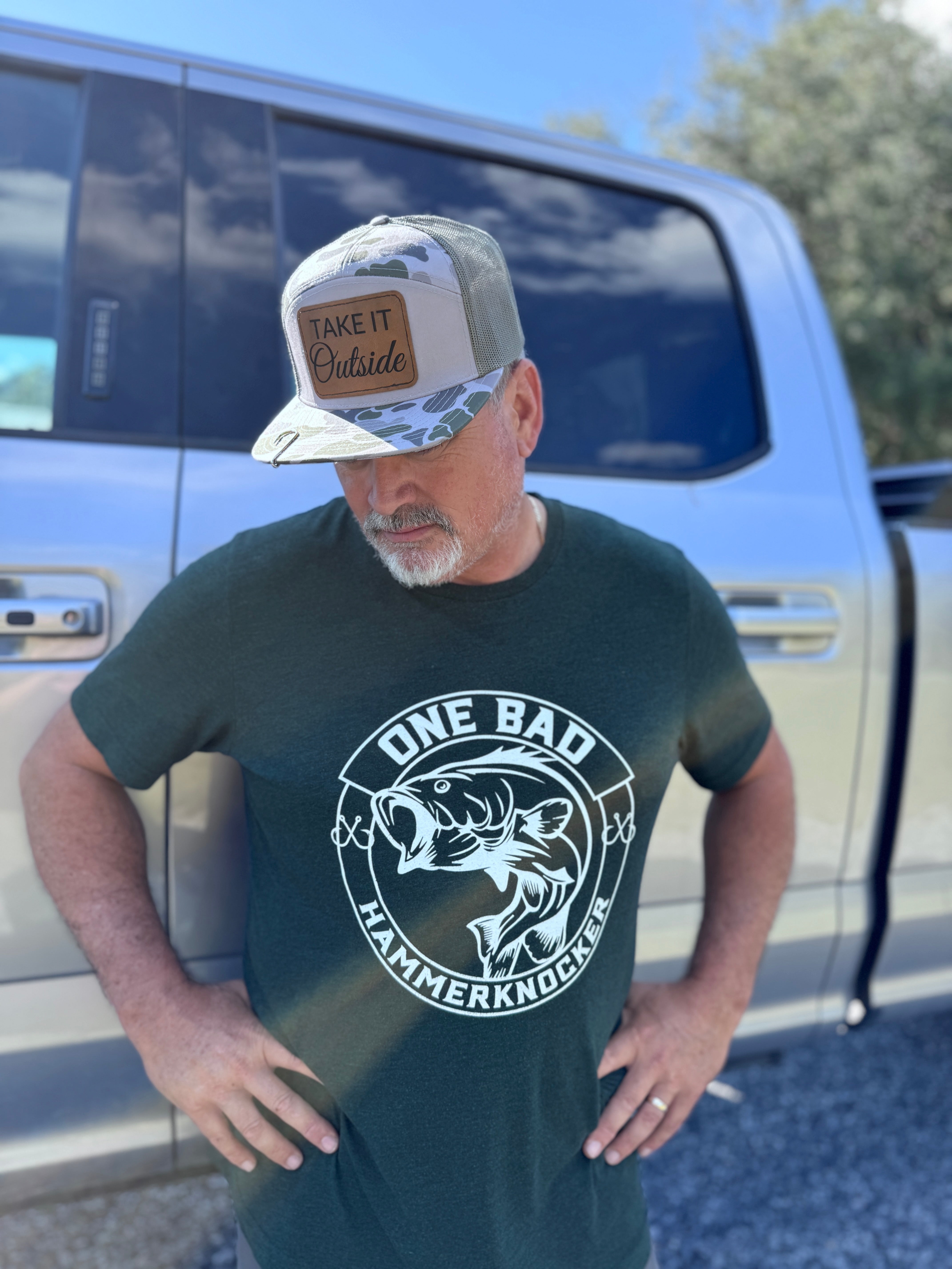 Take It Outside – 7-Panel Flat Bill Marsh Camo Hat